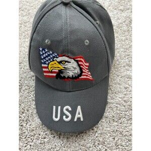 Vintage USA Eagle Hat American Flag Embroidered Baseball Cap Adjustable